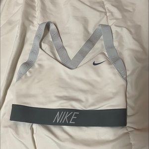 White, grey, light blue Nike sports bra